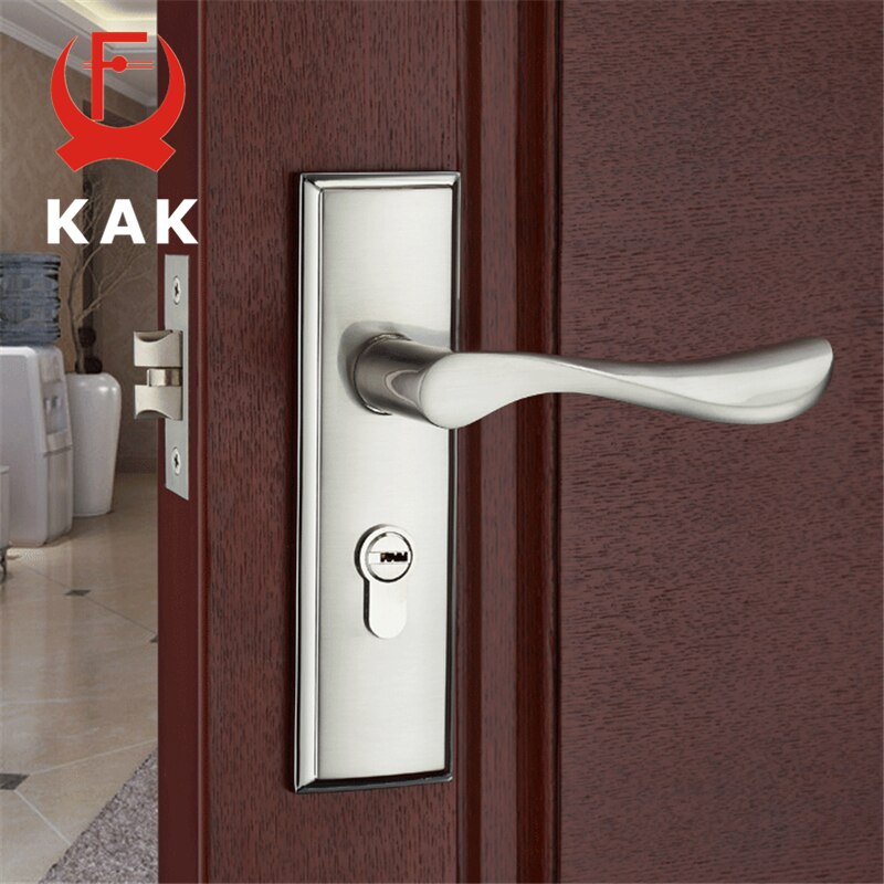 KAK Modern Mute Room Door Lock Handle Fashion Interior Door Knobs Single Bolt Door Lock Anti-theft Gate Lock Furniture Hardware - KiwisLove