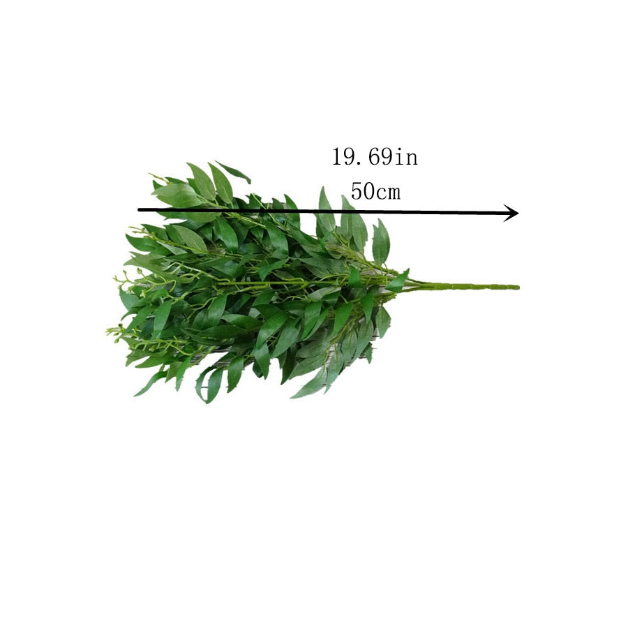 artificial leaves bouquet fake willow jungle wedding backdrop decoration christmas faux foliage vine party home decor plant Xmas - KiwisLove