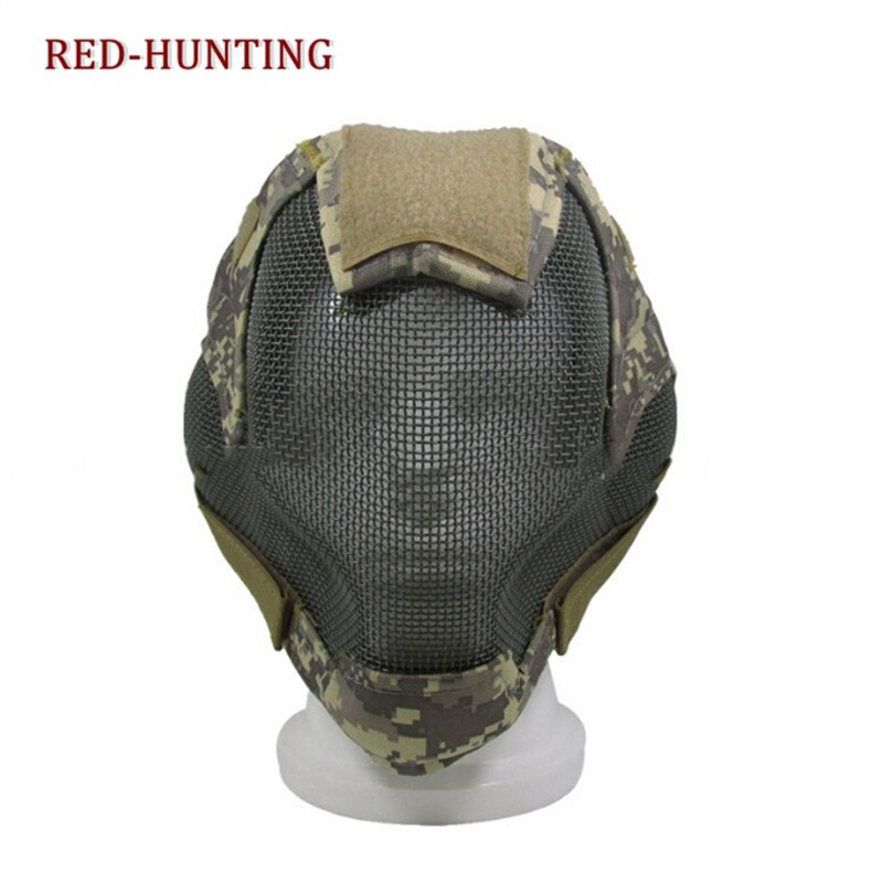 Hot Tactical Airsoft Full Face Mask Safety Metal Mesh War Game Steel Net Mesh Paintball Protection Gear Outdoor - KiwisLove