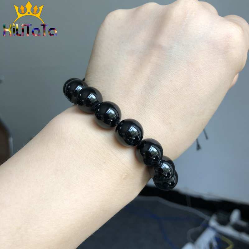 Natural Genuine Black Tourmaline Beads Round Gem Loose Stone Beads For Jewelry Making DIY Bracelet Necklace 15&#39;&#39; 4/6/8/10/12mm