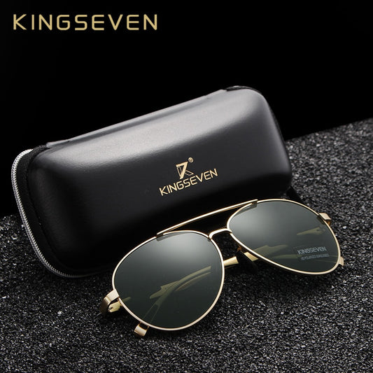KINGSEVEN 2018 New Aviation Gun Gradient Sunglasses Brand Men Design Sun glasses Polarized HD Aluminum Driving Oculos N7228 - KiwisLove