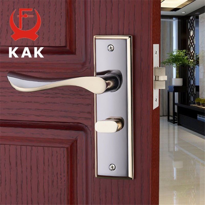 KAK Modern Mute Room Door Lock Handle Fashion Interior Door Knobs Single Bolt Door Lock Anti-theft Gate Lock Furniture Hardware - KiwisLove