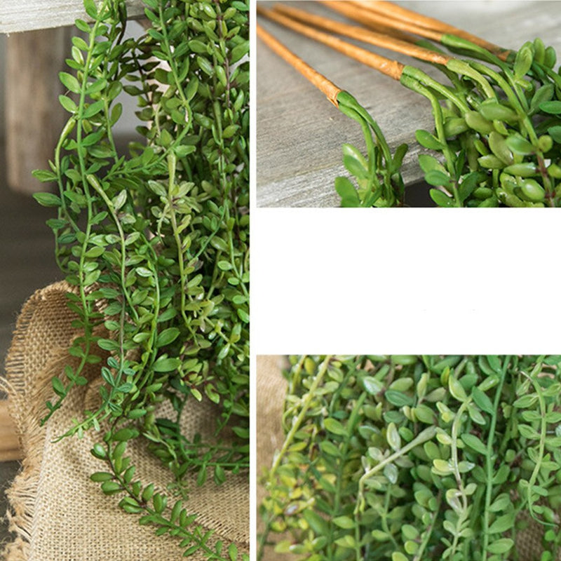 Artificial succulents hanging wall plants pearls fleshy vine green branches home decoration plastic garland wedding decor rattan - KiwisLove