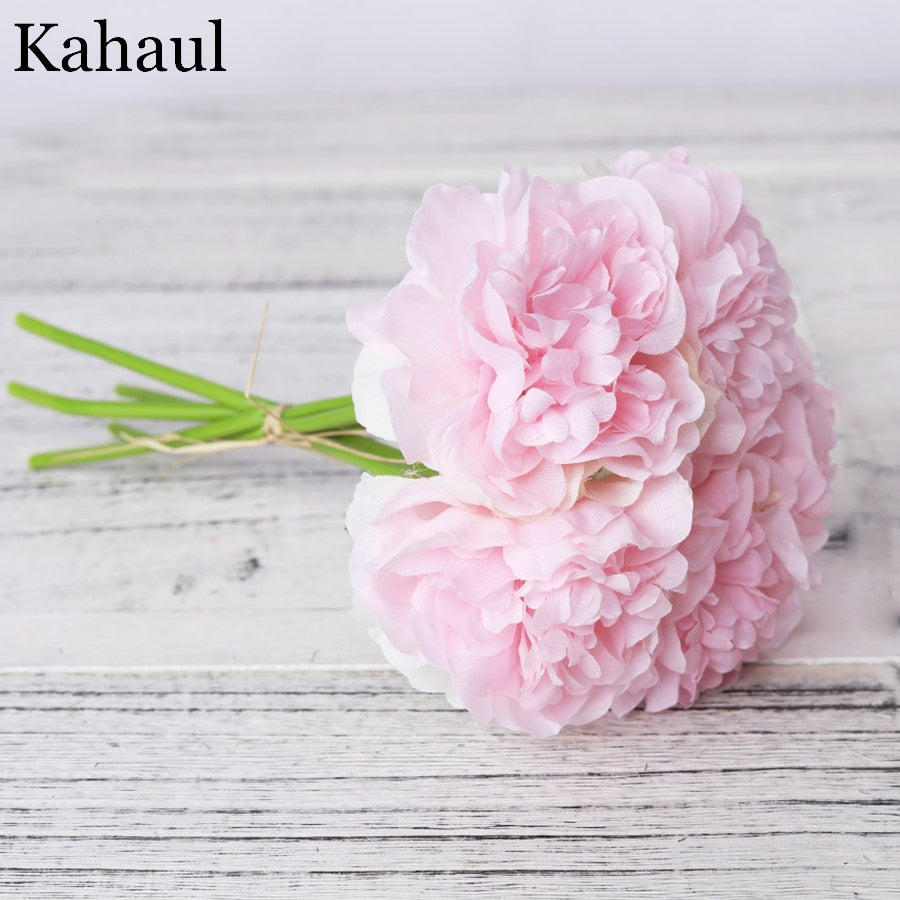 peony artificial artificial silk flowers for home decoration wedding bouquet for bride high quality fake flower faux living room - KiwisLove