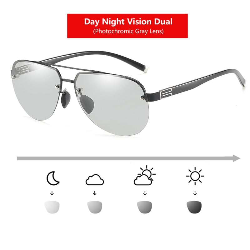 Sunglasses Sports Photochromic Men Day Night Vision Lens For Driving Polarized Outdoor UV400 Sun Glasses For Male K1902 - KiwisLove