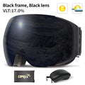 COPOZZ Brand Magnetic Snowboard Ski Goggles with Case 100% Anti-fog UV400 Double lens Protection Men and Women Snow Ski Glasses - KiwisLove