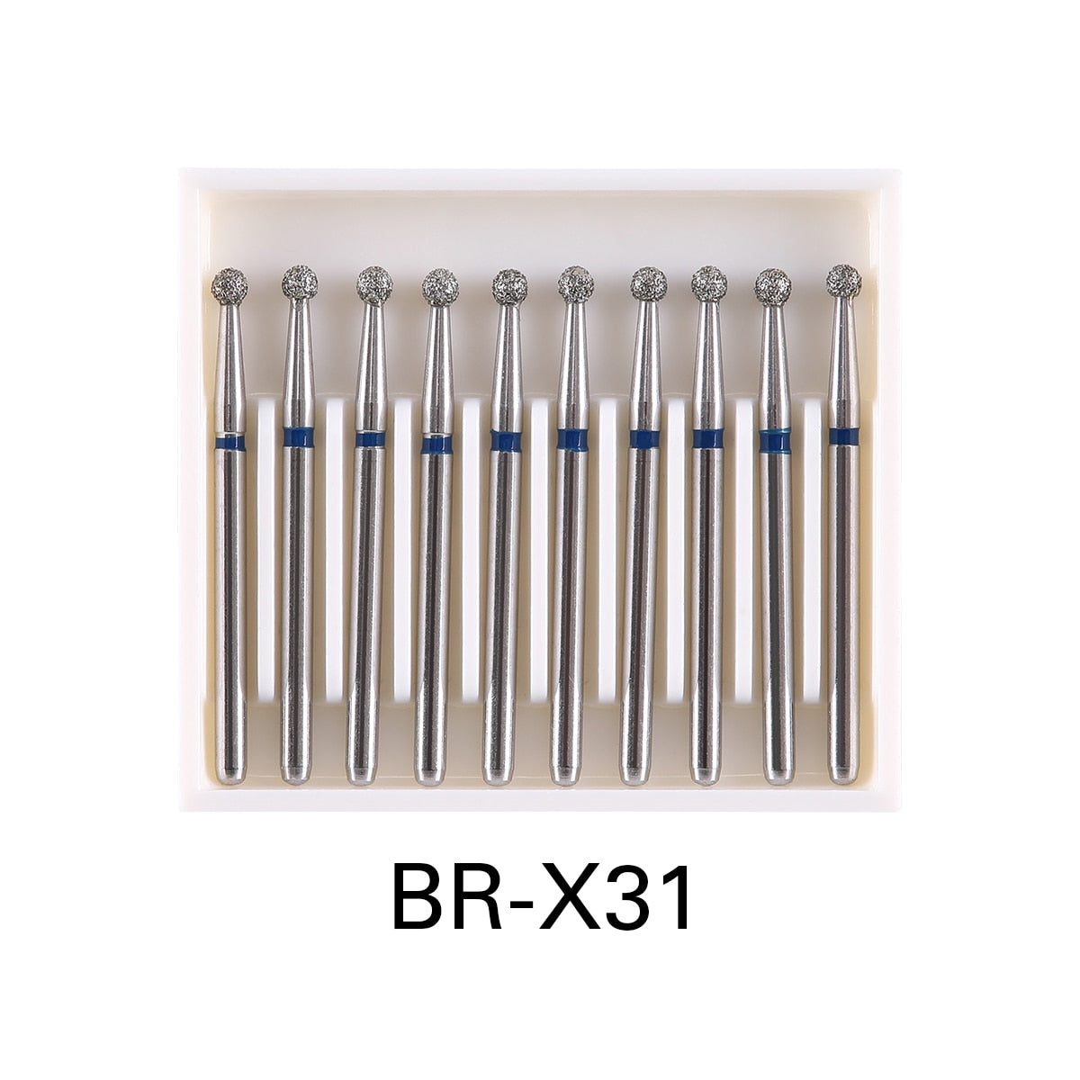 10pcs/Pack AZDENT Dental Diamond Burs Drill Ball Round Type Burs 25mm FG 1.6mm for High Speed Handpiece 450000r/Min - KiwisLove