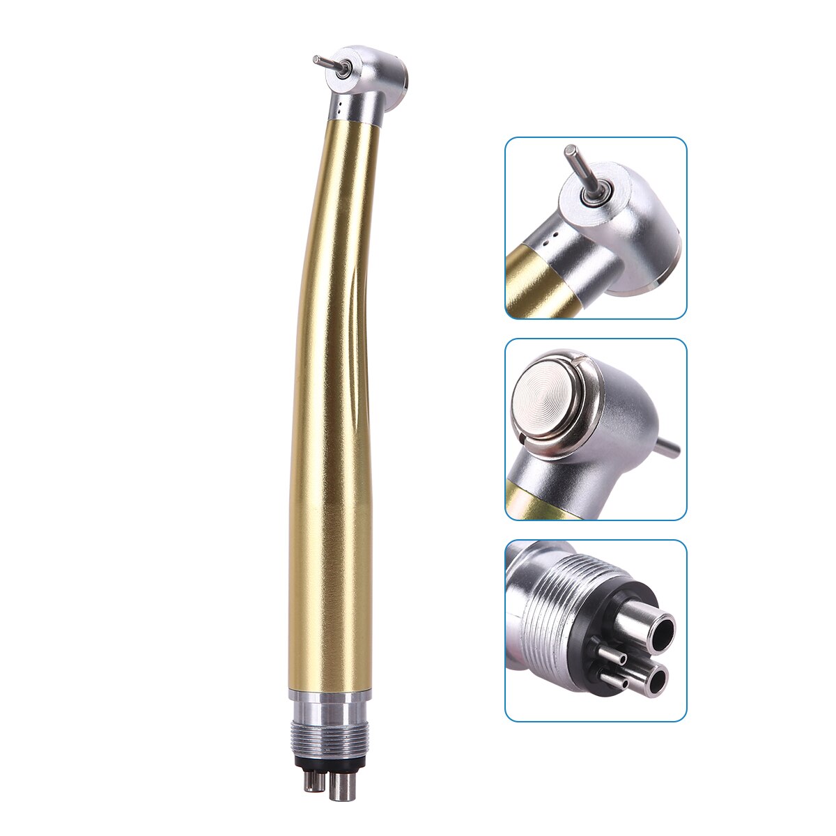 2/4Holes Dental High Speed Handpiece Push Button Standard Head Air Turbine Single Water Spring Rotor/Cartridge - KiwisLove