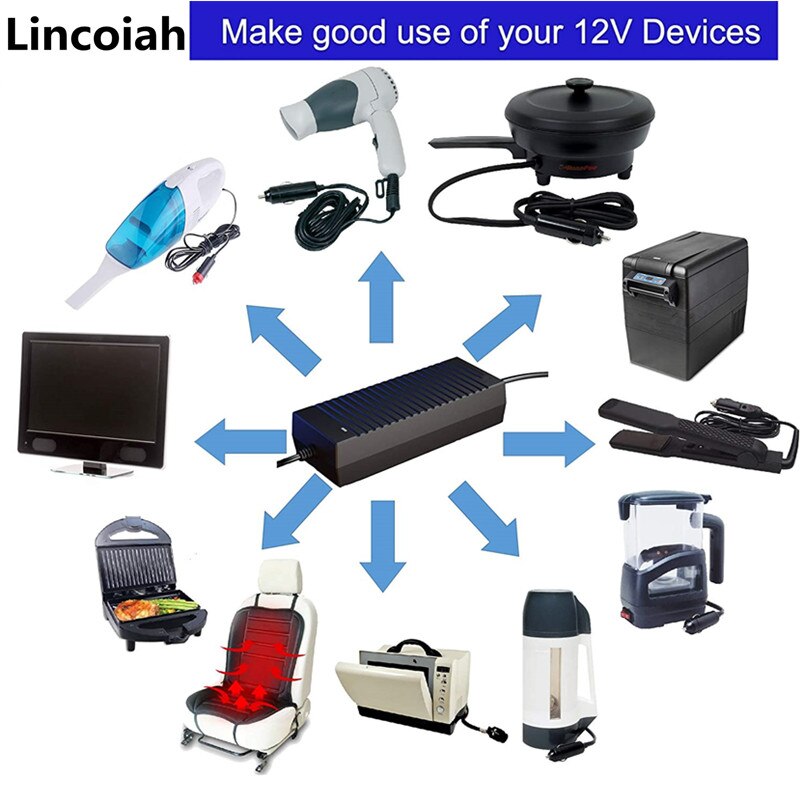 AC 110V-240V to DC 12V 10A 8A 6A 5A Power Supply Adapter Car Cigarette Lighter plug Converter transformer for air compressor - KiwisLove