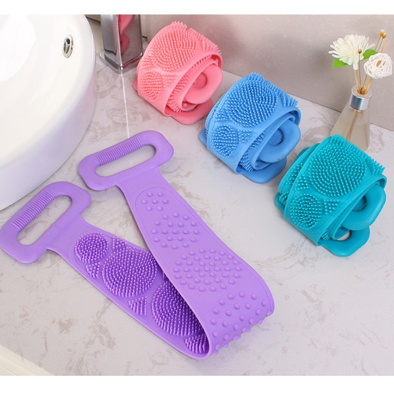 Rubbing Back Mud Magic Silicone Brush Bath Towels Peeling Body Massage Shower Extended Scrubber Skin Clean Shower Brush Massage - KiwisLove