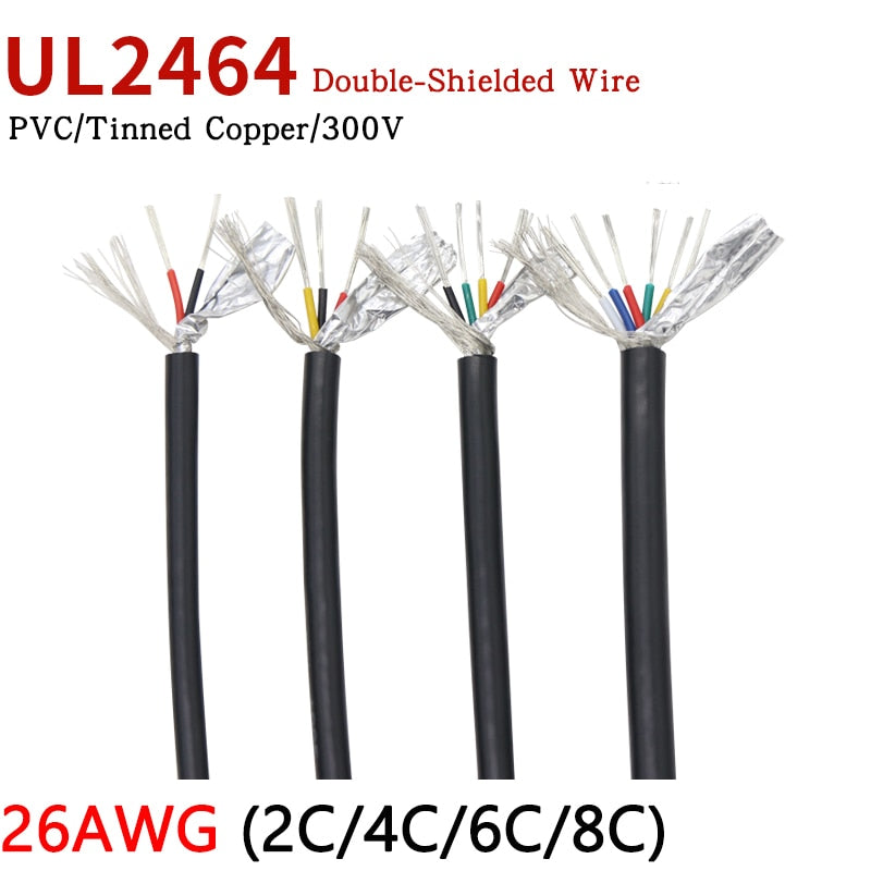 1M 26AWG UL2464 Shielded Cable 2 4 6 8 10 12 15 20 25 Cores PVC Insulated Channel Audio Headphone Copper Control Sheathed Wire - KiwisLove