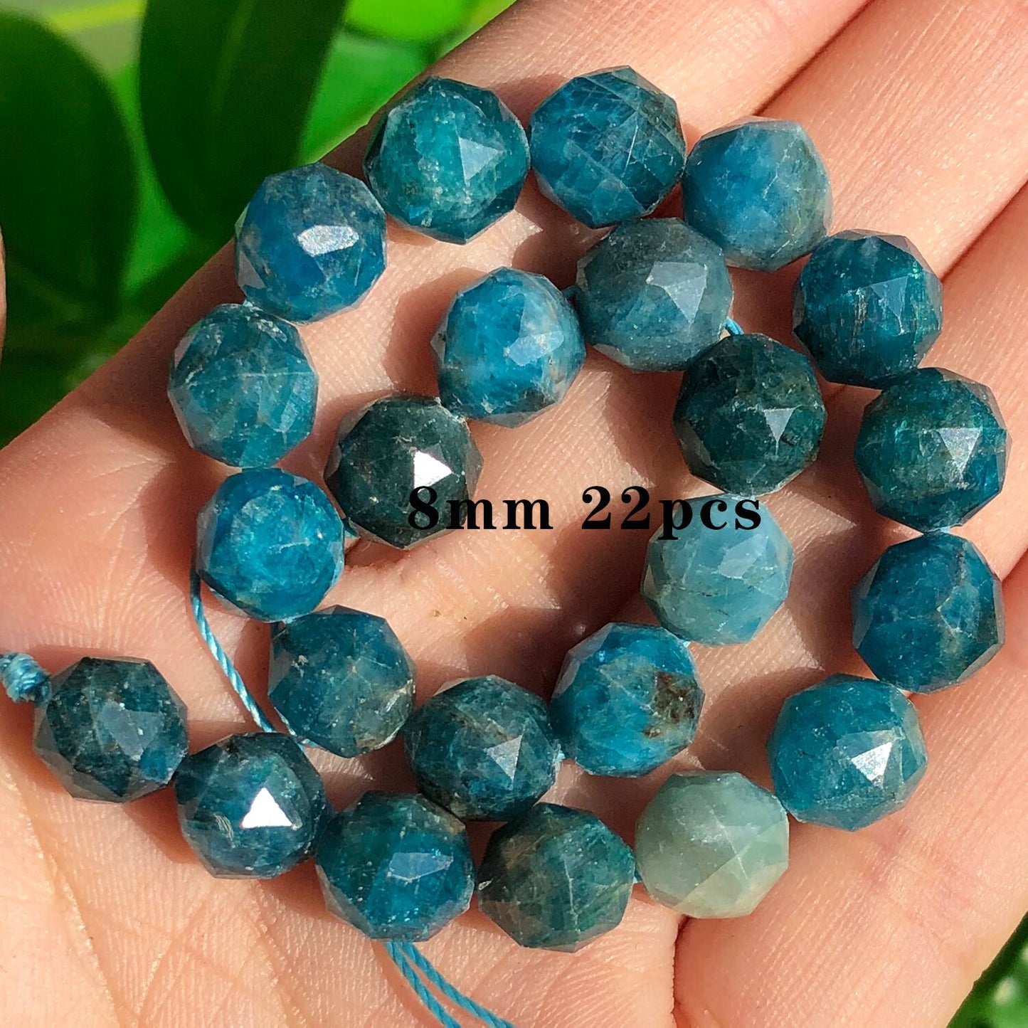 Natural Stone Blue Apatite Gem Beads Round Irregular Faceted Rondelle Loose Beads For Jewelry Making Diy Bracelets Accessories - KiwisLove