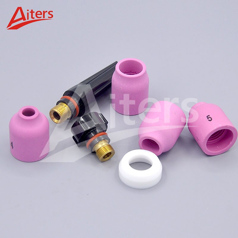 TIG 16PCS Small Gas Lens Alumina Ceramic Nozzle Collet Body and two Back Cap 18CG-20 Gasket for WP17/18/26 - KiwisLove