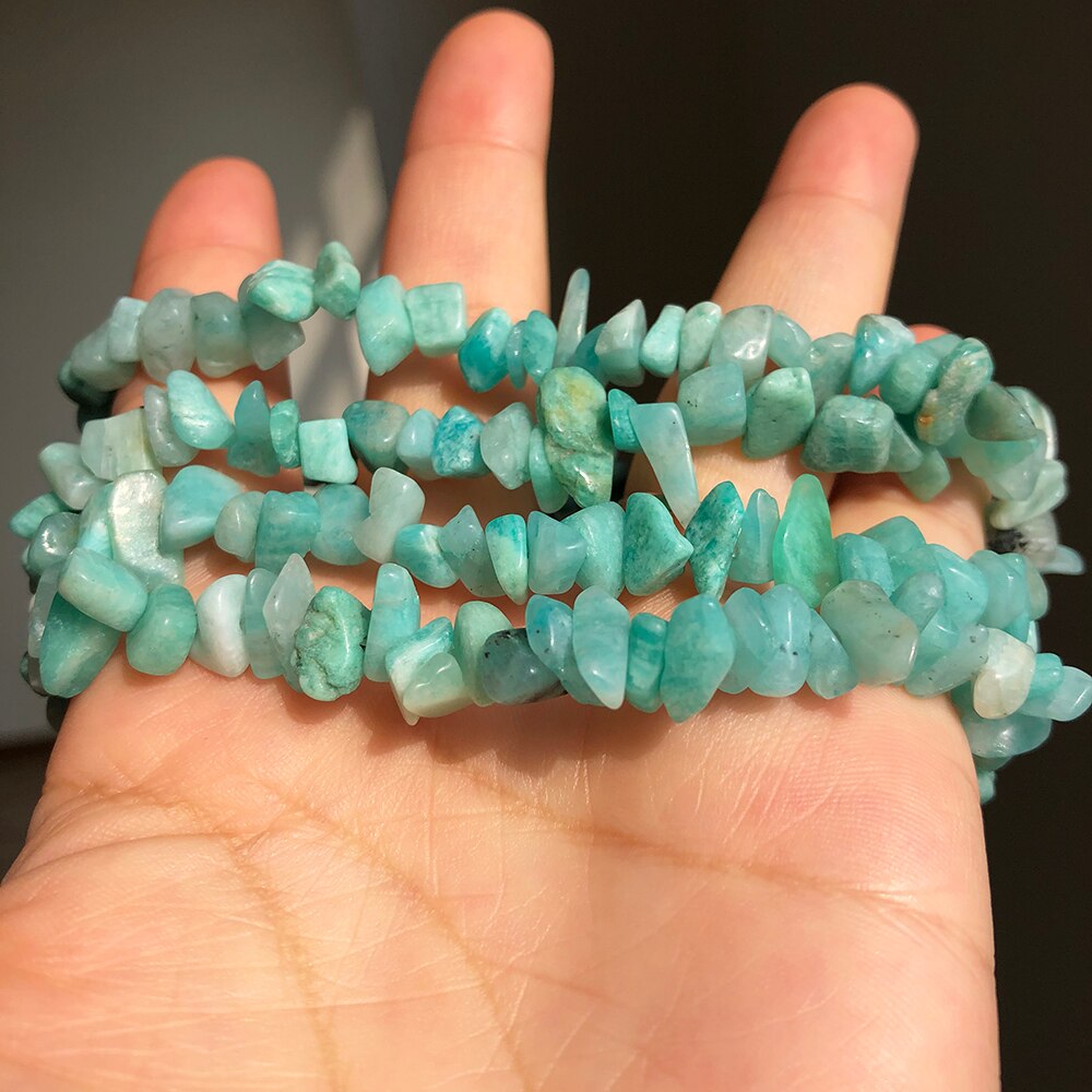 5-8mm Natural Amazonite Freeform Gravel Stone Irregular Chips Loose Spacer Beads For Jewelry DIY Making Bracelet Accessories - KiwisLove