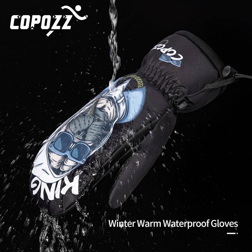 COPOZZ -30℃ Thicken Adult Teen Professional Snowboarding Ski Gloves Windproof Winter Warm Thermal Snow Mittens Skiing Snowmobile - KiwisLove