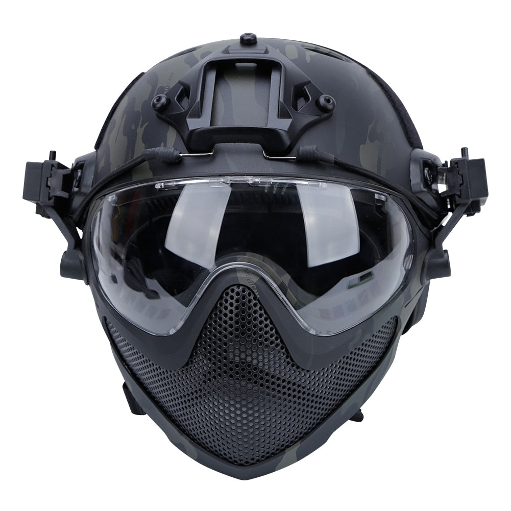 Military Tactical Helmet Hunting Full-Covered Protection Helmet Paintball for Outdoor War Game CS Combat Accessories - KiwisLove