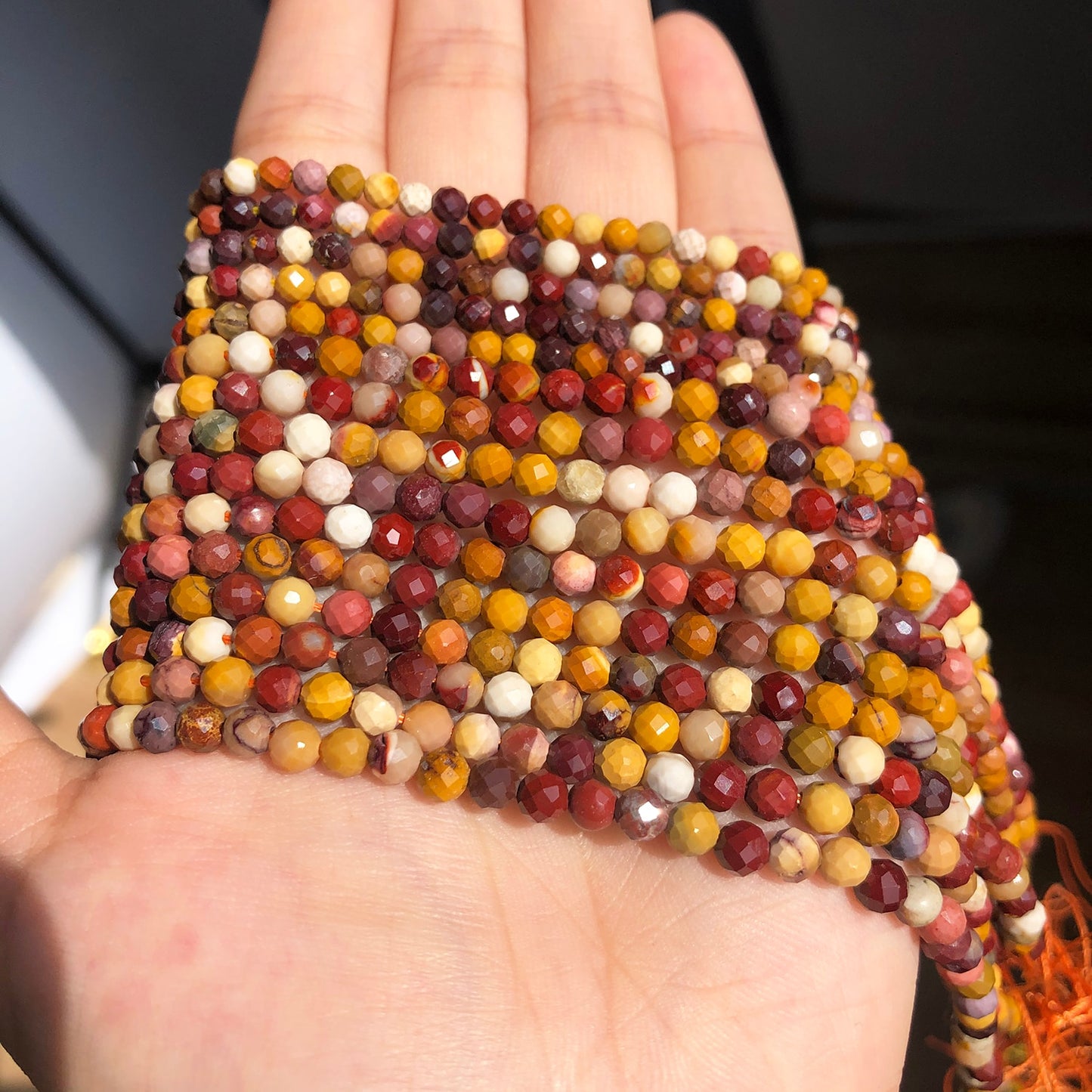 Natural Faceted Colorful Mookaite Gem Stone 3 4mm Loose Spacer Beads for Jewelry DIY Making Bracelet Earrings Accessories 15&#39;&#39; - KiwisLove