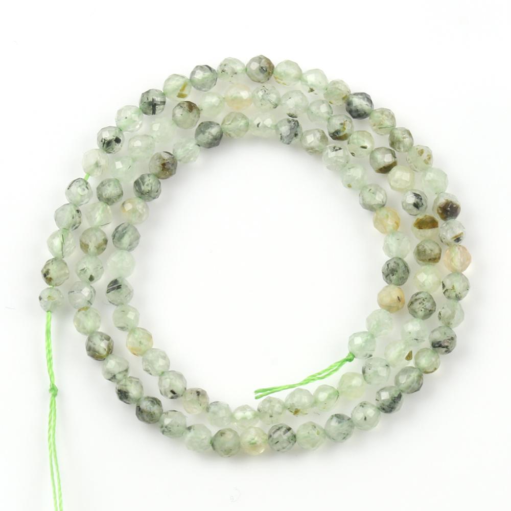 Natural Faceted Prehnites Jades Stone Beads Round Loose Spacer Beads for Jewelry Making DIY Bracelet Accessories 15&#39;&#39; 2 3 4mm - KiwisLove