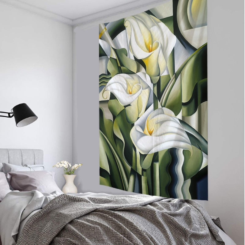 Botanical Wildflower Tapestry Wall Hanging Flower Reference Chart Hippie Bohemian Tapestries Colorful Psychedelic Home Decor - KiwisLove