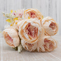 50cm Pink Silk Peony Artificial Flowers Big Bouquet Arrangement Fake Flower White DIY Home Hotel Party Wedding Decoration Wreath - KiwisLove