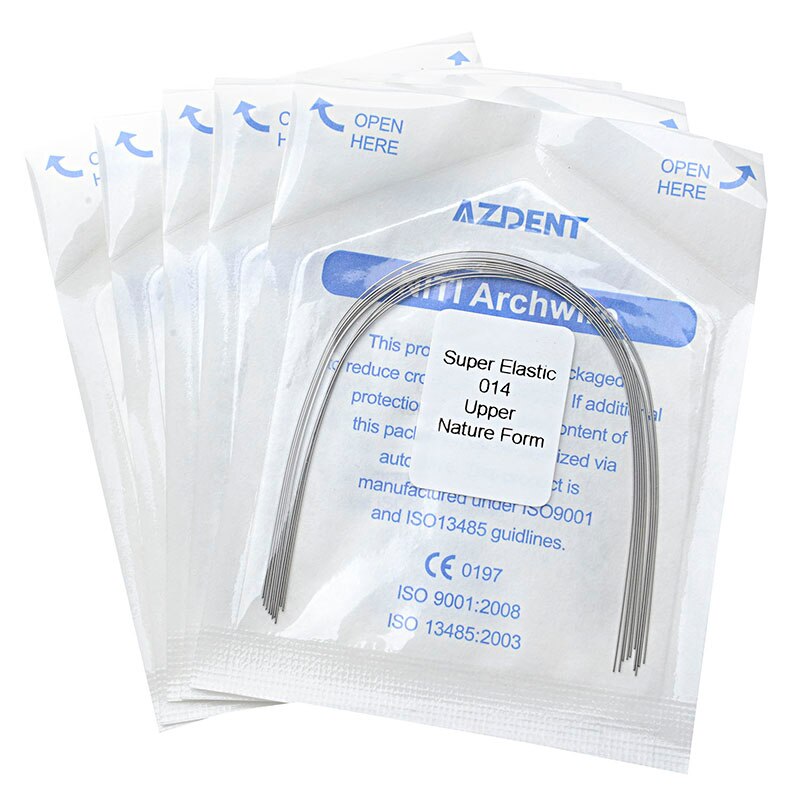10Pcs/Pack Azdent Super Elastic NITI Arch Wire Round Dental Orthodontics Archwire 3 Shape Square Oval Natural - KiwisLove