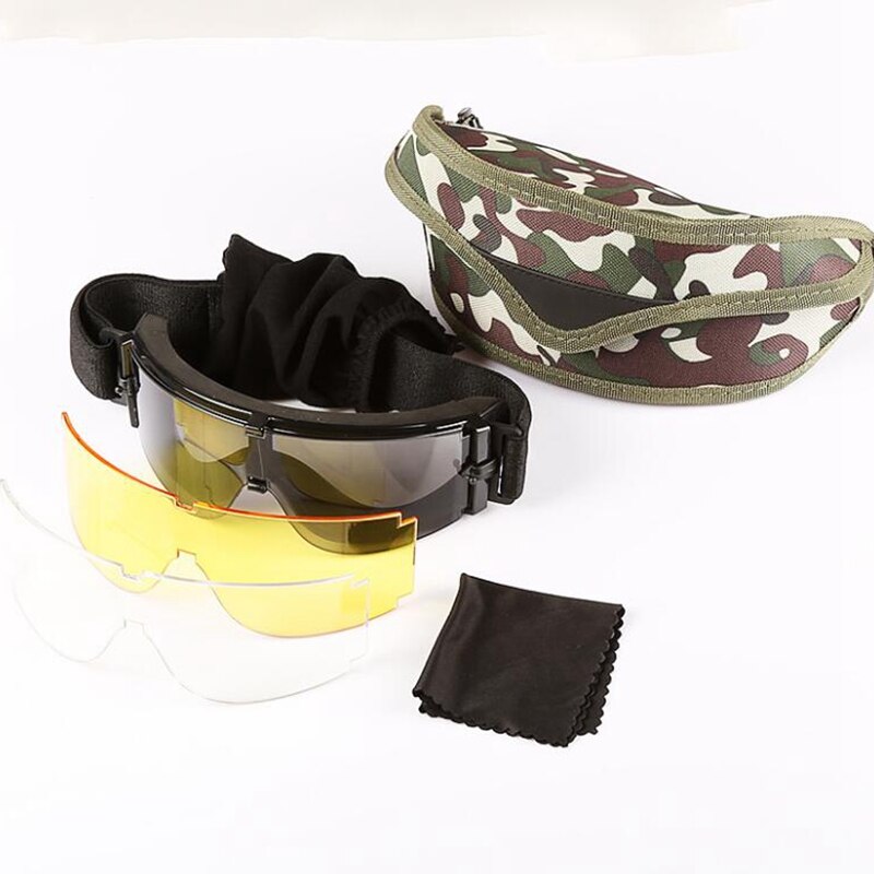 2022 New Hiking Cycling Sun Glasses X800 Tactical Windproof Anti-frog Hunting Goggles 3 Color Lens - KiwisLove