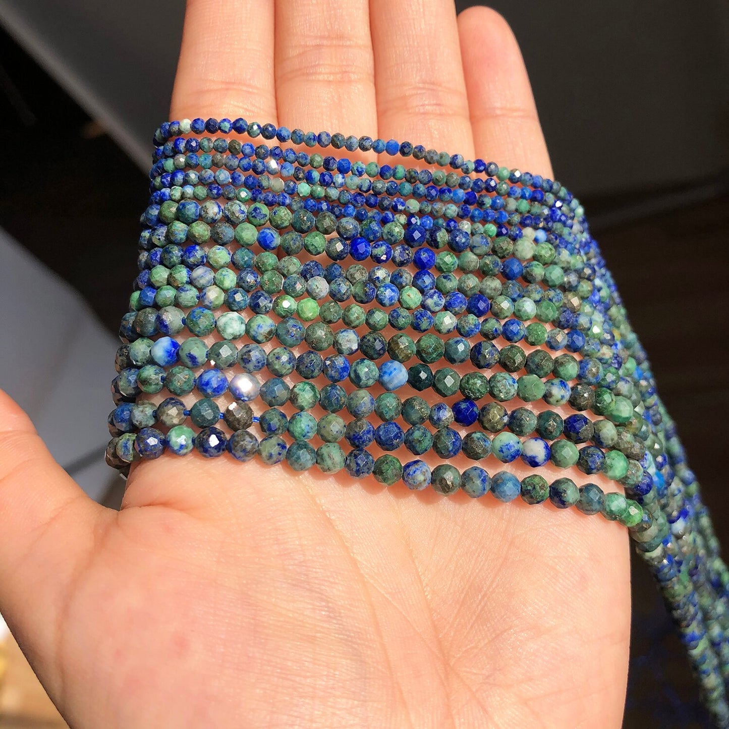 2 3 4 mm Lapis Lazuli Gems Stone Natural Faceted Loose Spacer Beads for Jewelry Making DIY Bracelet Earrings Accessories 15&#39;&#39; - KiwisLove