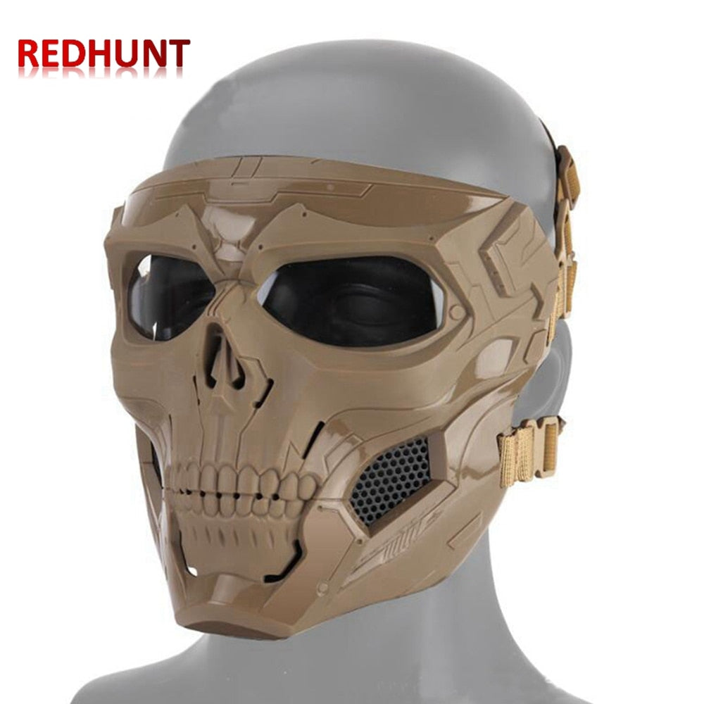 Airsoft Paintball Skull Skeleton Mask Tactical Full Face Mask with Eye Protection Helmet Mask FOR Paintball Game - KiwisLove