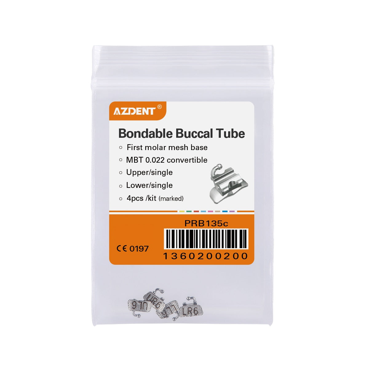4Pcs/Pack Azdent 1st Molar Bondable Convertible Single MBT / Roth / Edgewise 0.022 Buccal Tube - KiwisLove