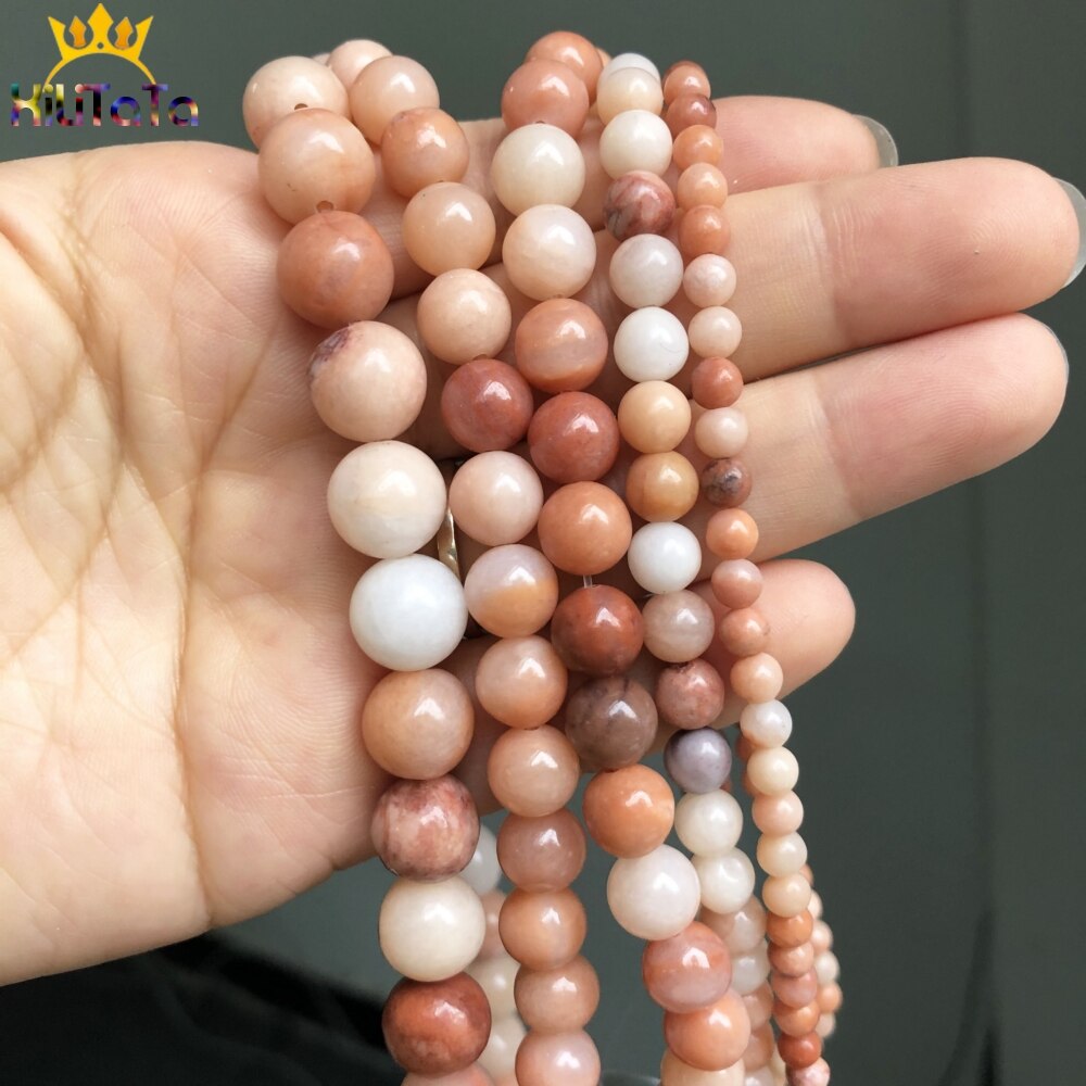 Natural Stone Pink Aventurine Beads Round Loose Spacer Beads For DIY Jewelry Making Bracelet Accessories 15&#39;&#39;Inch 4 6 8 10 12mm - KiwisLove