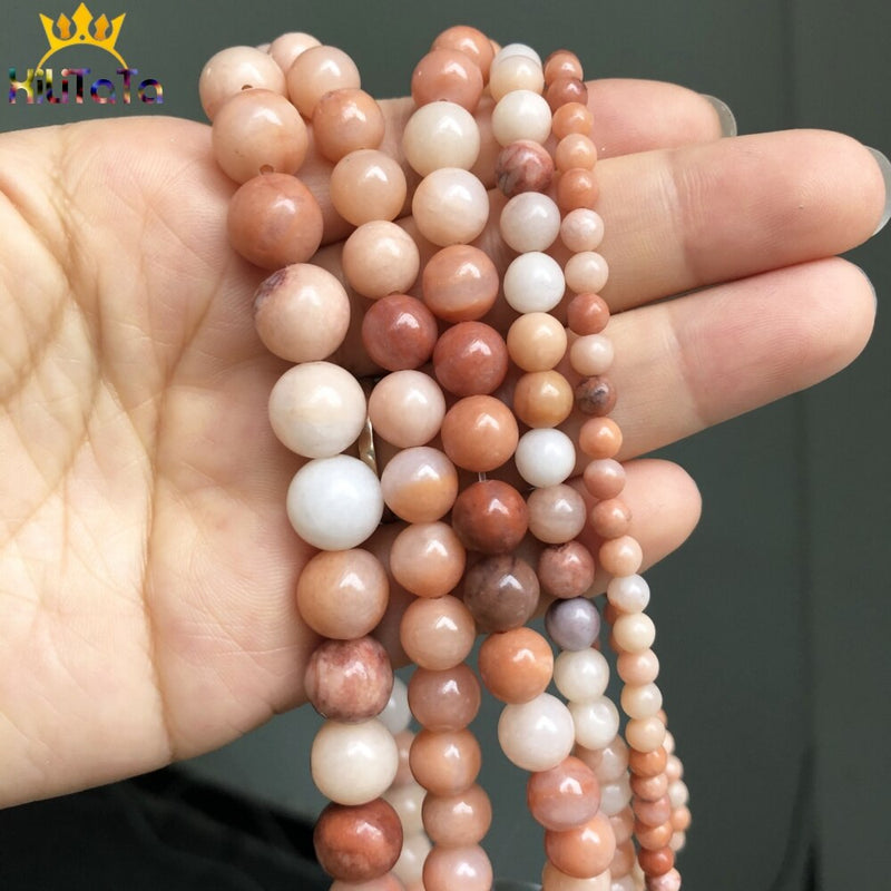 Natural Stone Pink Aventurine Beads Round Loose Spacer Beads For DIY Jewelry Making Bracelet Accessories 15&#39;&#39;Inch 4 6 8 10 12mm