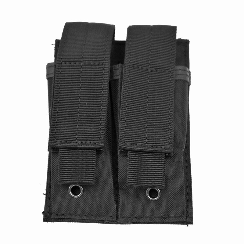 Hunting Airsoft Double Pistol Mag Pouch 5.56 9mm Tactical Molle Magazine Pouch for Outdoor Bag Vest Equipment Accessories - KiwisLove