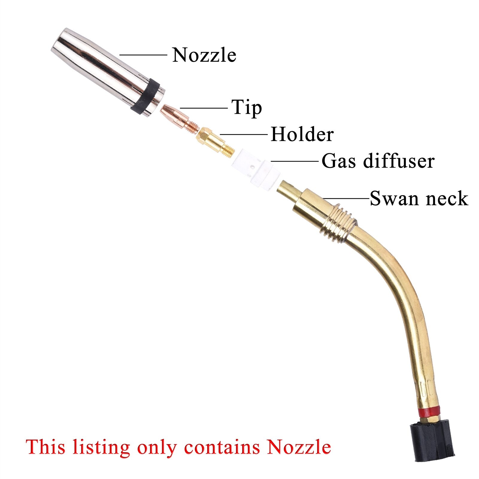 5/10Pcs 36KD Gas Nozzle Pure Copper Euro Conical Shield Cup Tips Nozzle Fit MB 36KD MIG/MAG Welding Torch 340A - KiwisLove