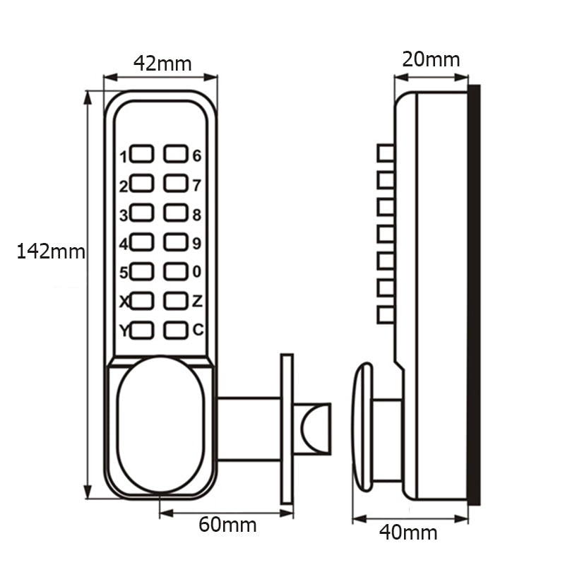 KAK Anti-theft Security Door Lock Mechanical Password Door Lock Safe Home Gate Lock Door Hardware Indoor Outdoor Lock Keyless - KiwisLove