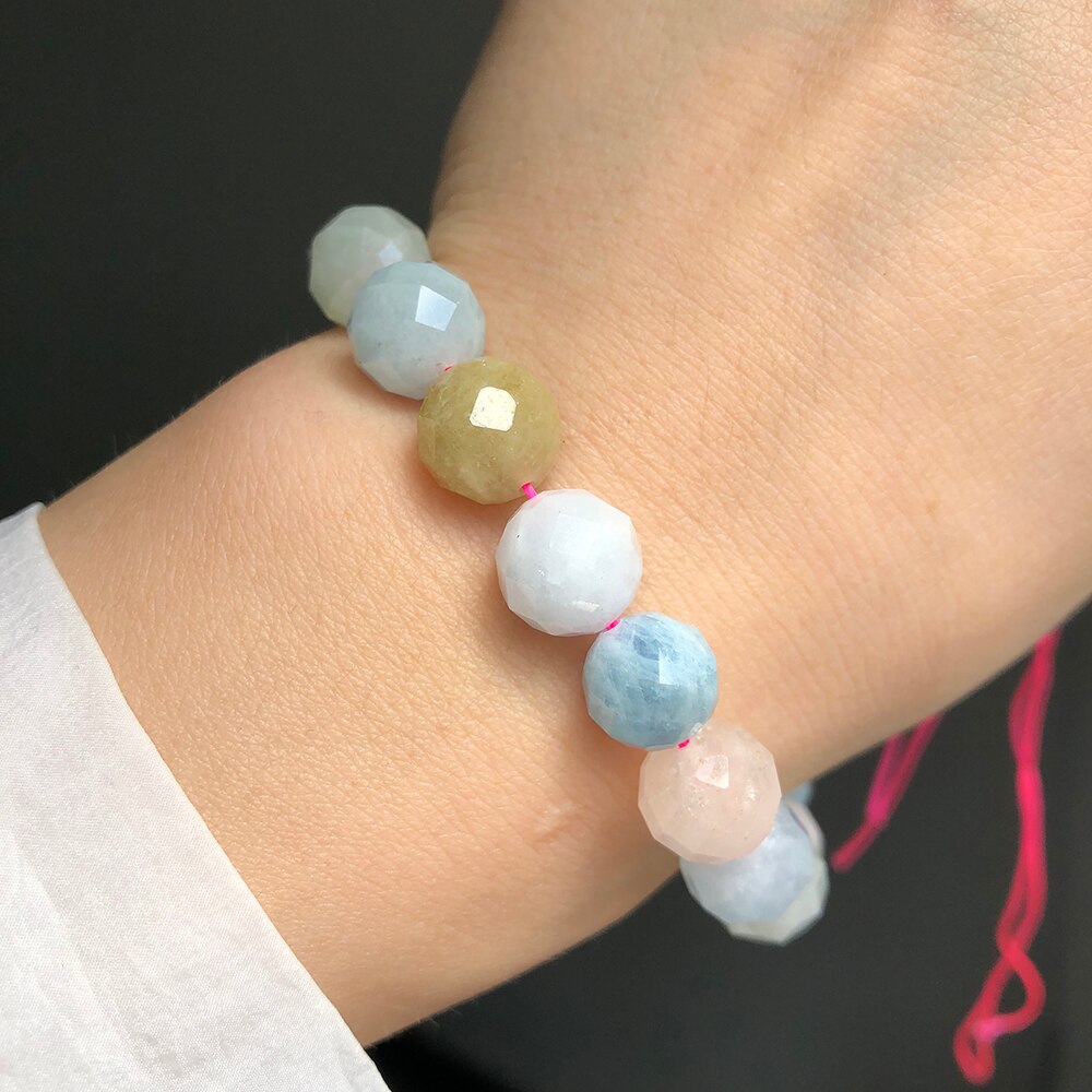 Natural Genuine Colorful Morganite Stone Beads Loose Spacer Beads For Jewelry Making DIY Bracelets Necklaces 15Inches 6/8/10mm - KiwisLove