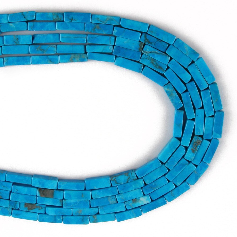 4x13mm Natural Stone Tube Rectangle Sea Sediment Lapis Lazuli Opal Quartz Beads for Jewelry DIY Bracelet Charms Accessories 15&#39;&#39; - KiwisLove