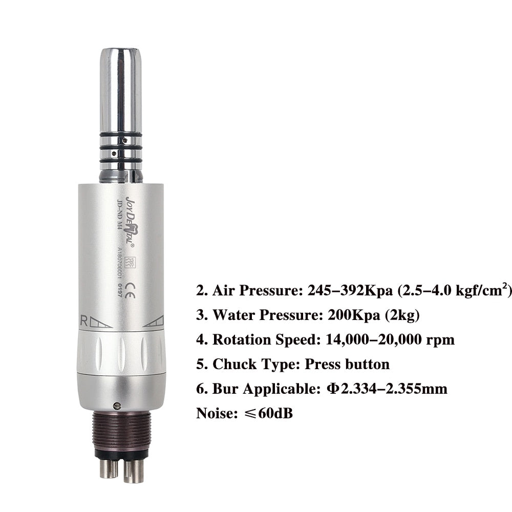 AZDENT Dental Internal Water Contra Angle Press Button Low Speed Handpiece 4 Hole Motor Bur Applicable Φ2.334-2.355mm - KiwisLove