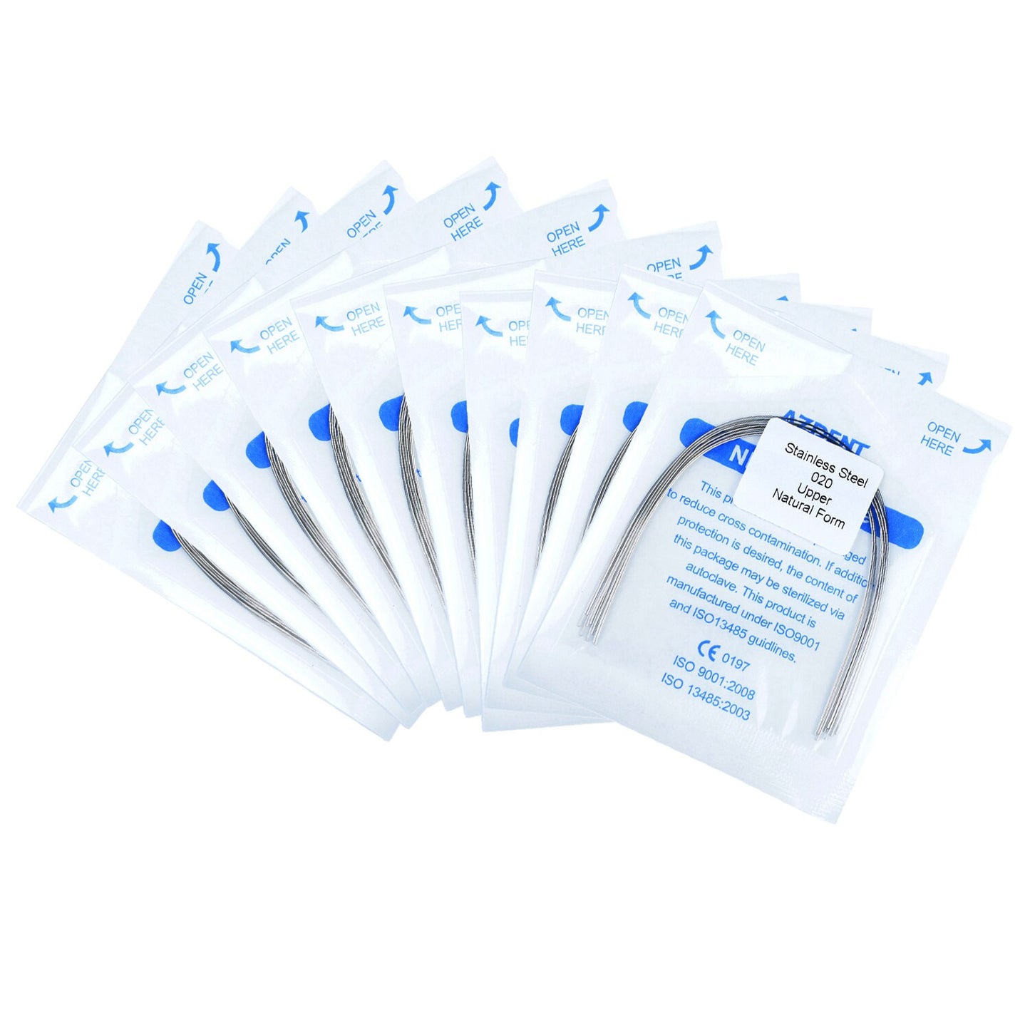 Stainless Steel  10pcs/Pack AZDENT Dental Round Arch Wire Natural Form Super Elastic Archwire Dentistry Instrument - KiwisLove