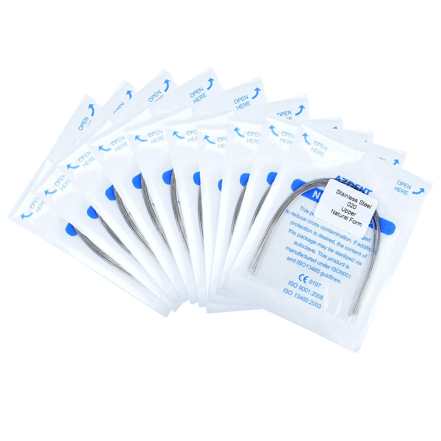 Stainless Steel  10pcs/Pack AZDENT Dental Round Arch Wire Natural Form Super Elastic Archwire Dentistry Instrument - KiwisLove