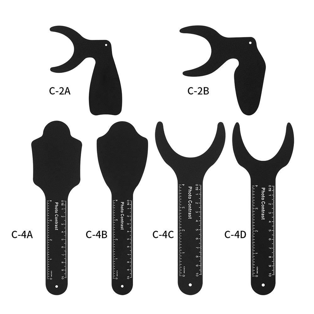 6 Pcs/Kit Dental Orthodontic Photographic Image Contrast Board Oral Cheek Black Plate Contrasters with Scale Mark Autoclavable - KiwisLove