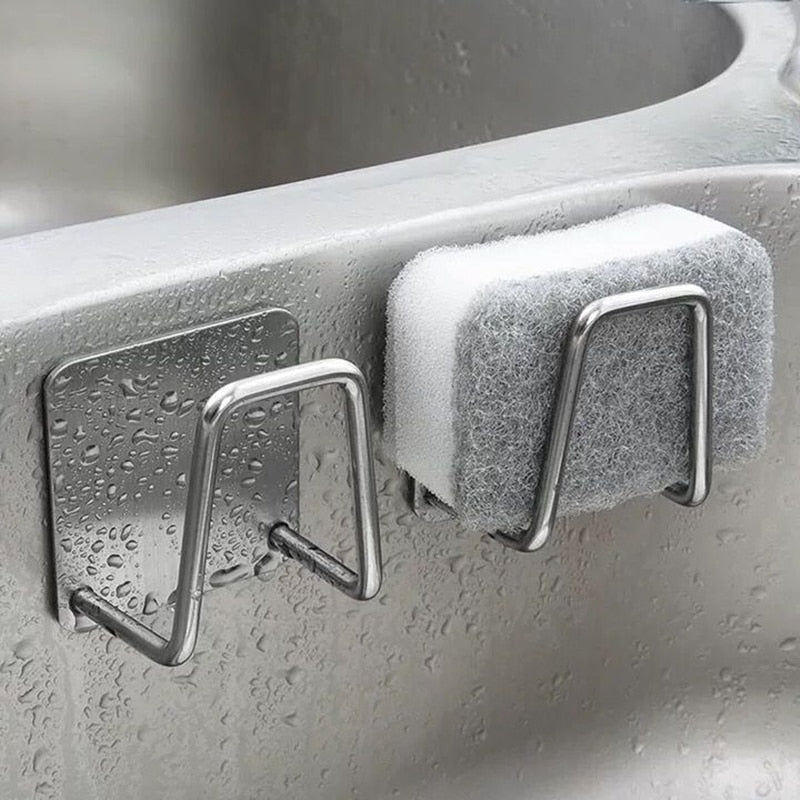Kitchen Stainless Steel Sink Drain Rack Sponge Storage Faucet Holder Soap Drainer Shelf Basket Organizer Bathroom Accessories - KiwisLove