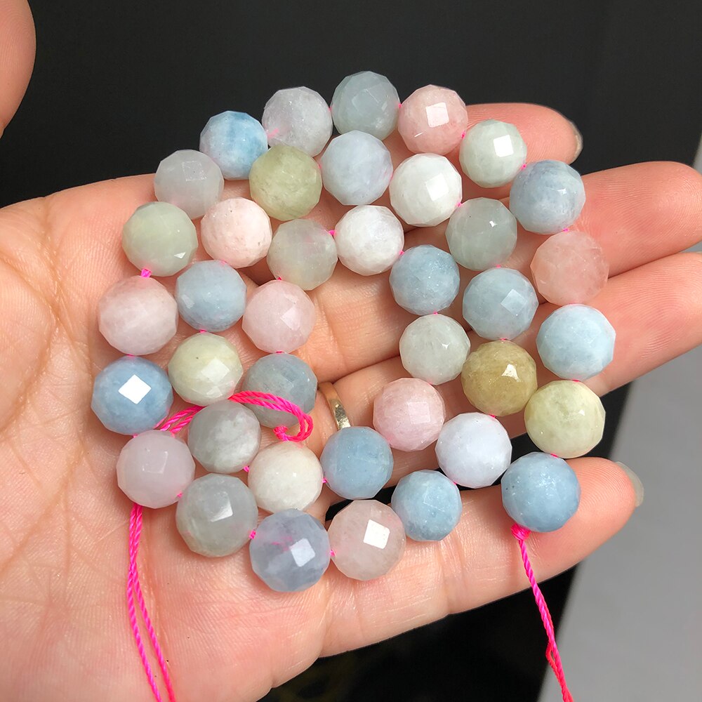 Natural Genuine Colorful Morganite Stone Beads Loose Spacer Beads For Jewelry Making DIY Bracelets Necklaces 15Inches 6/8/10mm - KiwisLove