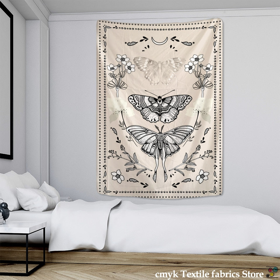 Psychedelic Butterfly Tarot Tapestry Wall Hanging Witchcraft Bohemian Hippie Tapiz Dormitory Home Decor - KiwisLove