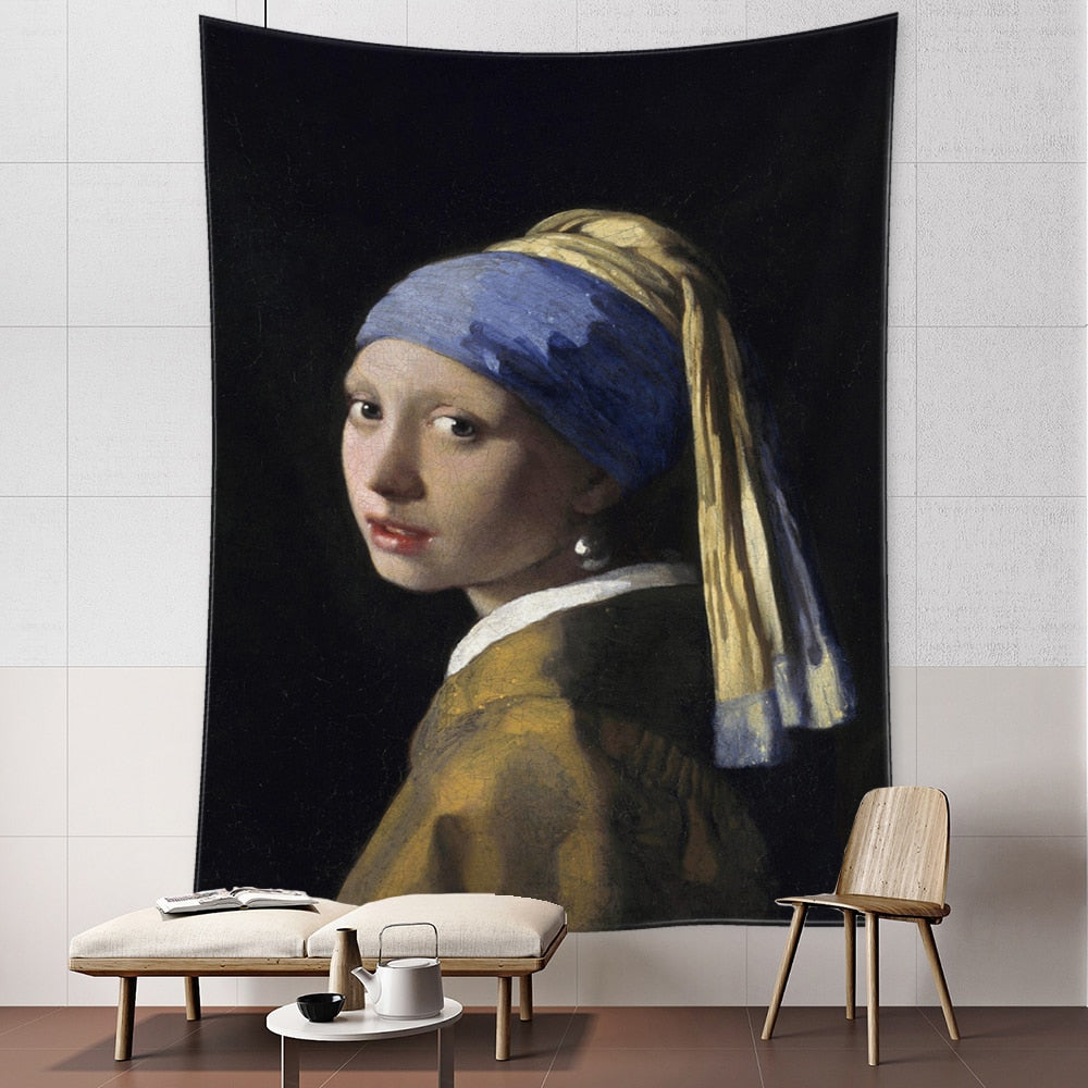 Mona Lisa Graffiti Tapestry Wall Hanging Boho Style Psychedelic Witchcraft Hippie Tapiz Bedroom Art Home Decor - KiwisLove