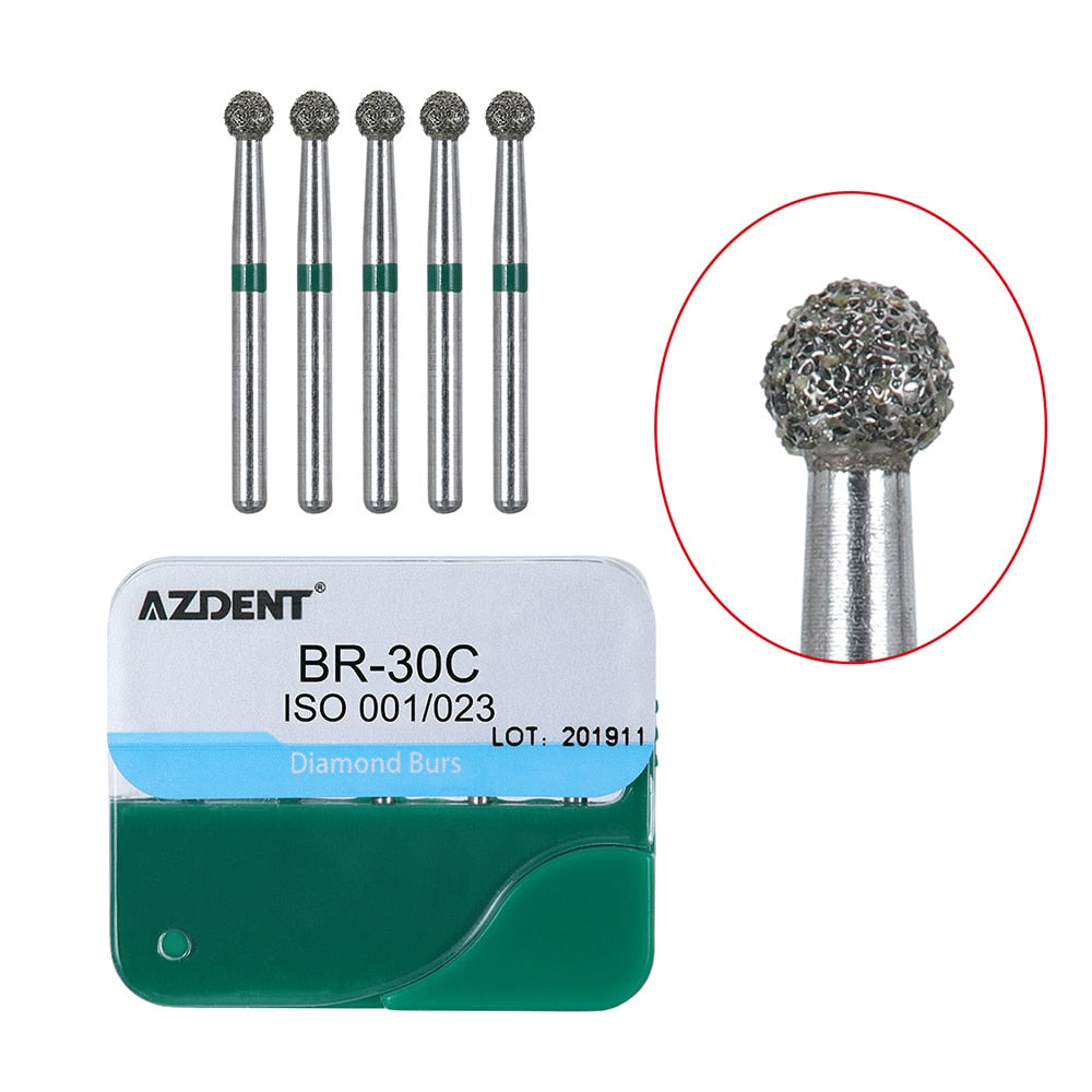 AZDENT 100pcs/20Boxes Dental Diamond Burs Drill for Teeth Porcelain Ceramics Composite Polishing High Speed Handpiece Dia.1.6mm - KiwisLove