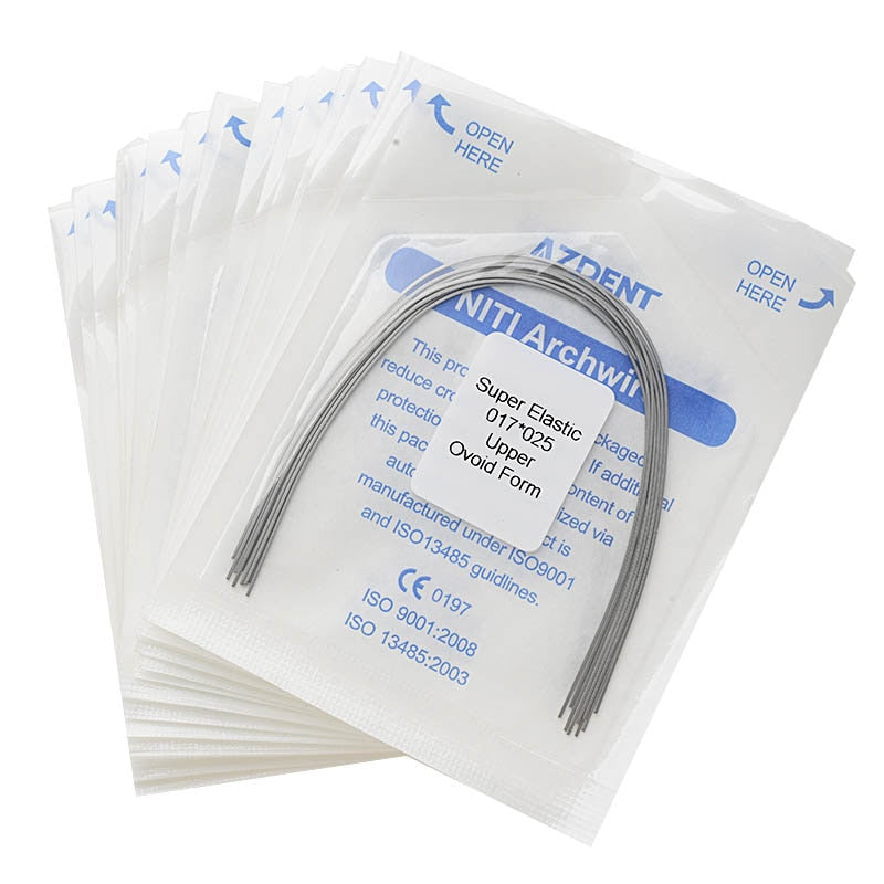 10Pcs/Pack AZDENT Super Elastic NITI Rectangle Arch Wire Dental Othodontics 2 Form Oval Natural - KiwisLove