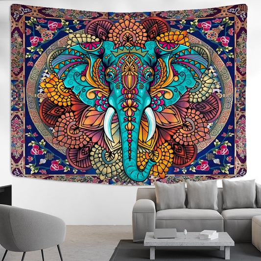 Elephant Mandala Tapestry Wall Hanging Indian Psychedelic Witchcraft Tapiz Hippie Bedroom Room Home Decor - KiwisLove