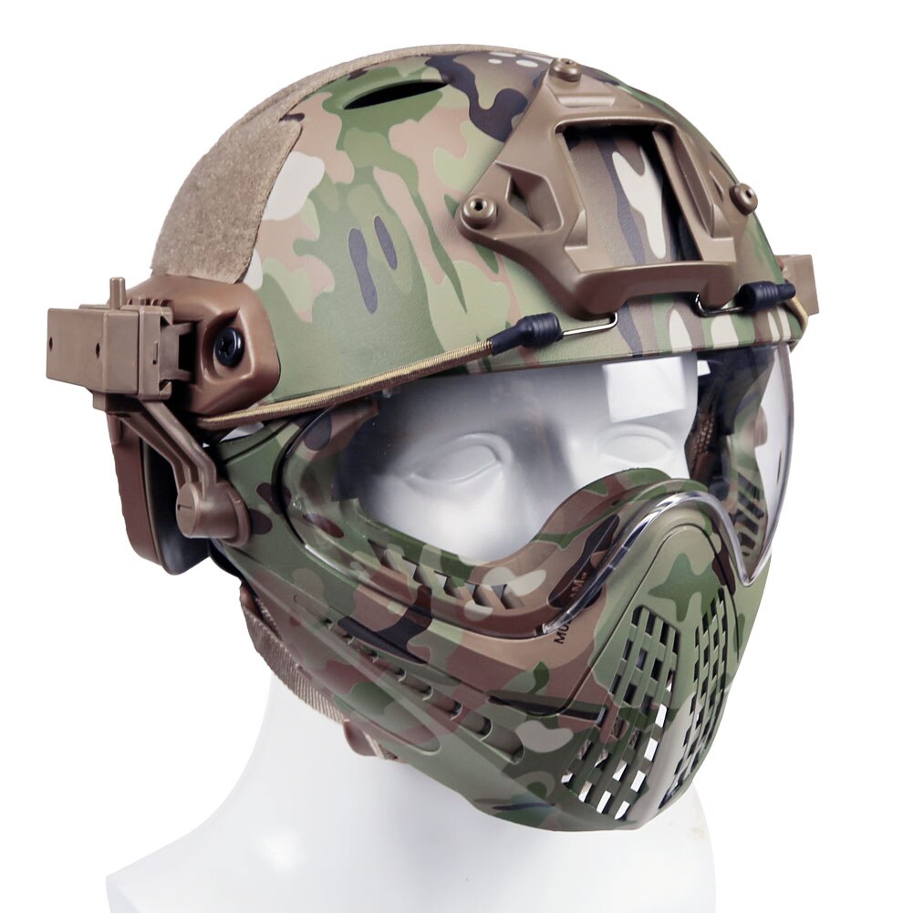 Tactical Helmet Military Airsoft Full Face Protection Helmet for Motorcycle Cycling Hunting Riding Outdoor Activities - KiwisLove