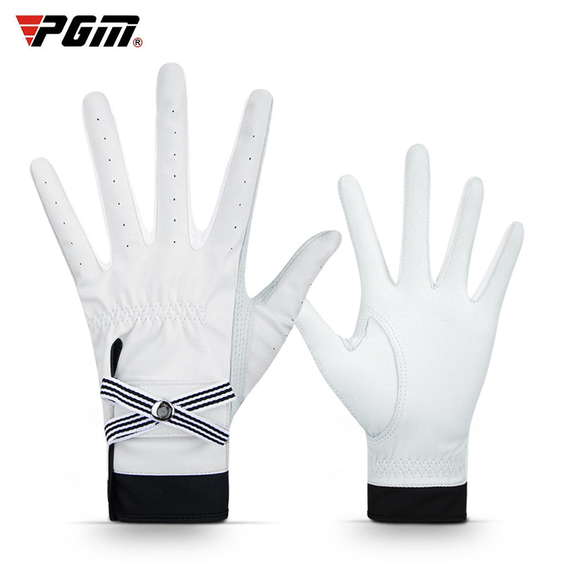PGM Golf Gloves Women Sheepskin Breathable Palm Ladies Genuine Leather Sport Gloves Anti-Slip Training Mittens Elegant 1 Pair - KiwisLove