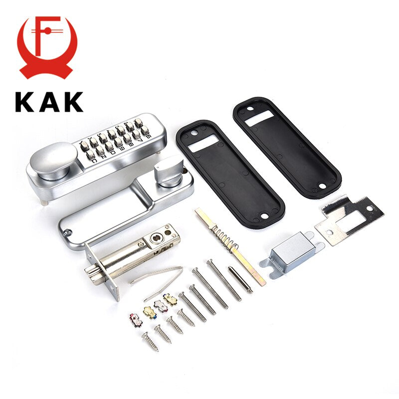KAK Anti-theft Security Door Lock Mechanical Password Door Lock Safe Home Gate Lock Door Hardware Indoor Outdoor Lock Keyless - KiwisLove